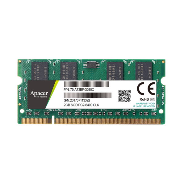 Apacer宇瞻/DDR2 W<i style='color:red'>ide</i> Temp. SODIMM工規(guī)寬溫內(nèi)存條